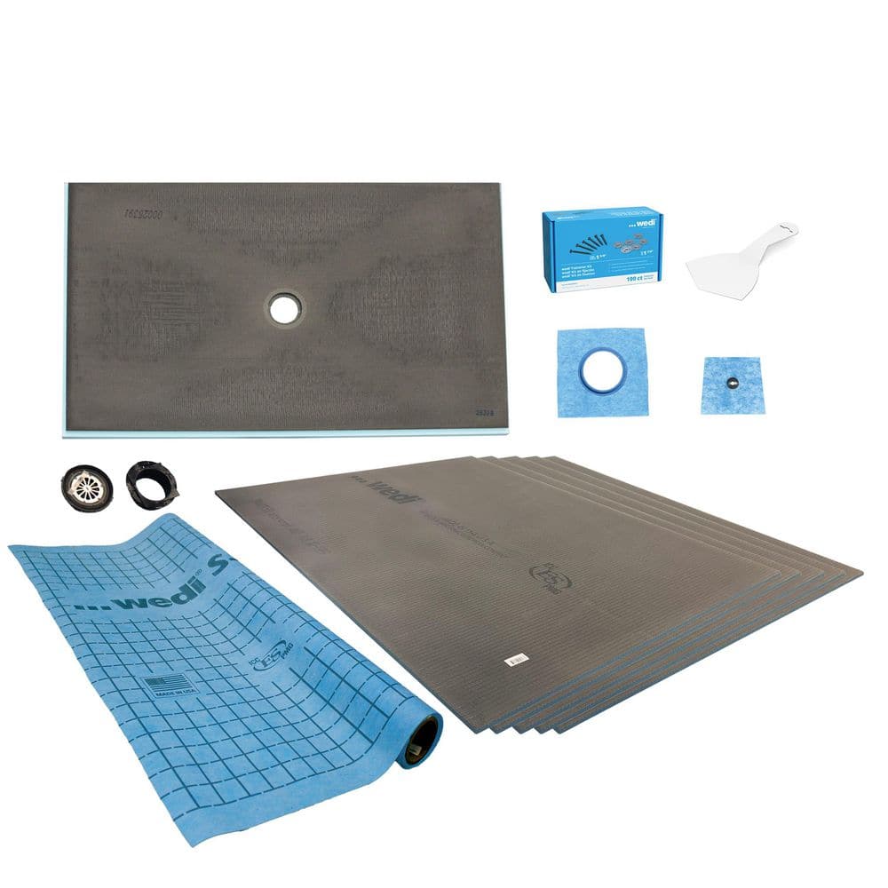 wedi Fundo Curbless 48 in. W x 60 in. L Shower Kit US2000069 - The Home ...
