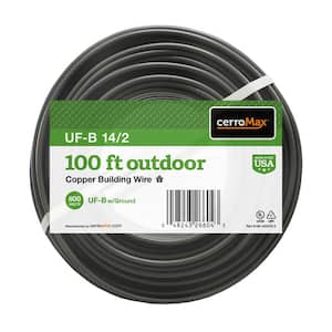 100 ft. 14/2 Gray Solid CerroMax Copper UF-B Cable with Ground Wire