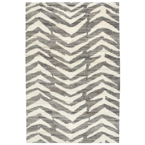 Farah Hand Knotted Wool Grey 2 ft. x 3 ft. Indoor Area Rug