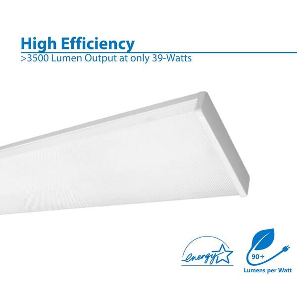 ACW 120-Watt Equivalent White Integrated LED Wraparound Ceiling Light Fixture, 5000K