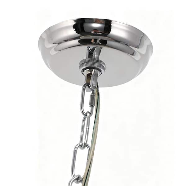 YANSUN 1-Light Nickel Bubble Ball Glass Integrated LED Chandelier