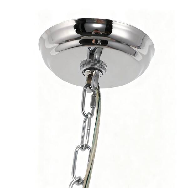 chou♡  YANSUN 1-Light Nickel Bubble Ball Glass Integrated LED Chandelier