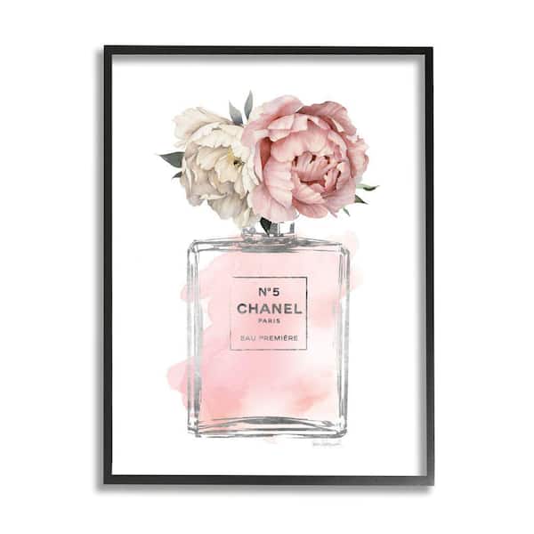 Stupell Industries "Vintage Soft Flowers in Pink Fashion Fragrance Bottle" by Amanda Greenwood Framed Nature Wall Art Print 16 in. x 20 in.