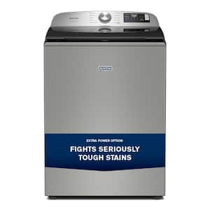 5.3 cu. ft. Top Load Washer in Classic Silver with Impeller, Extra Power Option and Smart Appliance