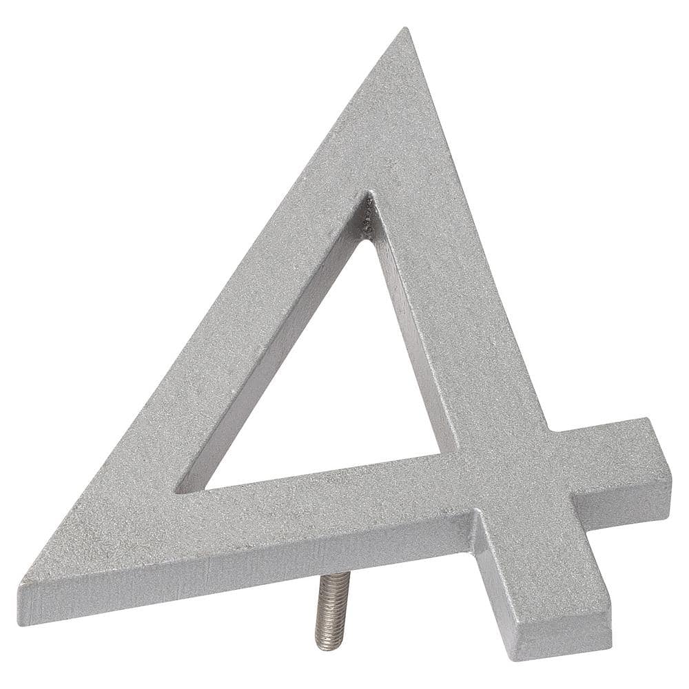 4 in. Silver Aluminum Floating or Flat Modern House Number 4 price history on PriceWatchPro