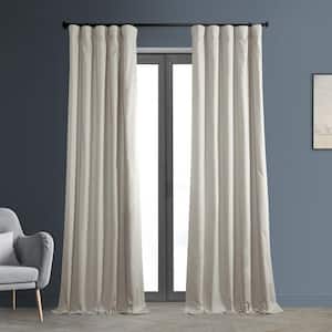 Hazelwood Beige Solid Cotton Thermal Blackout Curtains-50 in. W x 108 in. L Rod Pocket with Back Tab Single Window Panel