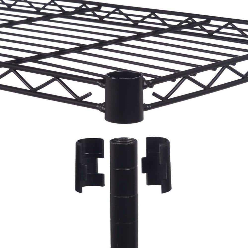 Black 5-Tier Metal Freestanding Storage Shelf Unit