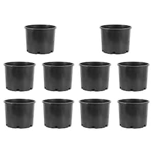 11 in. W x 21 in. H 5 Gal. Premium Nursery Black Plastic Planter Garden Grow Pots (Set of 10)