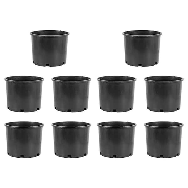 Unbranded 11 in. W x 21 in. H 5 Gal. Premium Nursery Black Plastic Planter Garden Grow Pots (Set of 10)