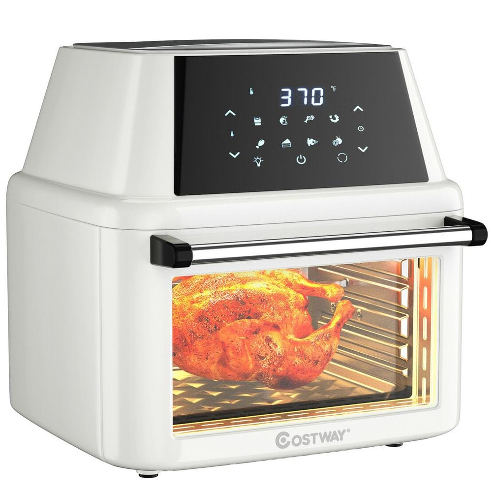 19 qt. White Air Fryer Oven with Dehydrator Rotisserie
