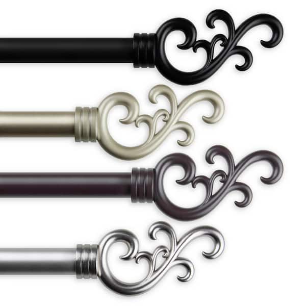 Rod Desyne Madeline 160 in. - 240 in. Curtain 1 in. Dia Rod in Satin Nickel