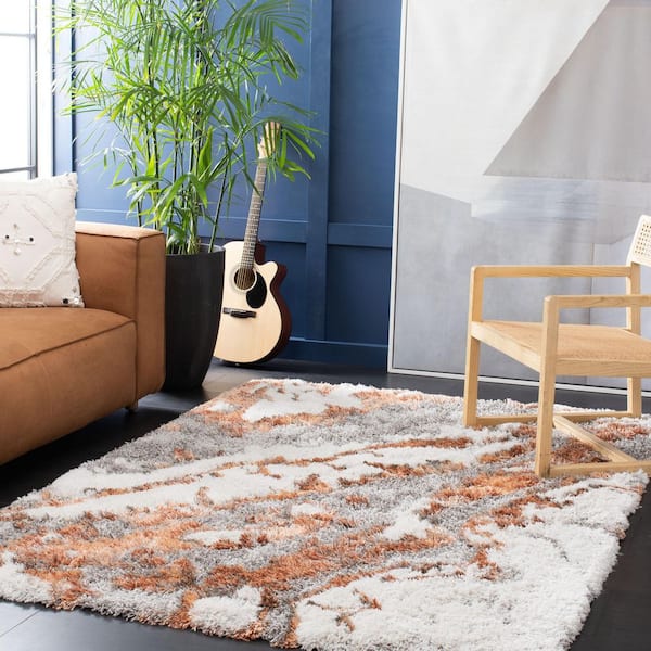 Horizon 5 ft. x 8 ft. Gray/Rust Abstract Area Rug