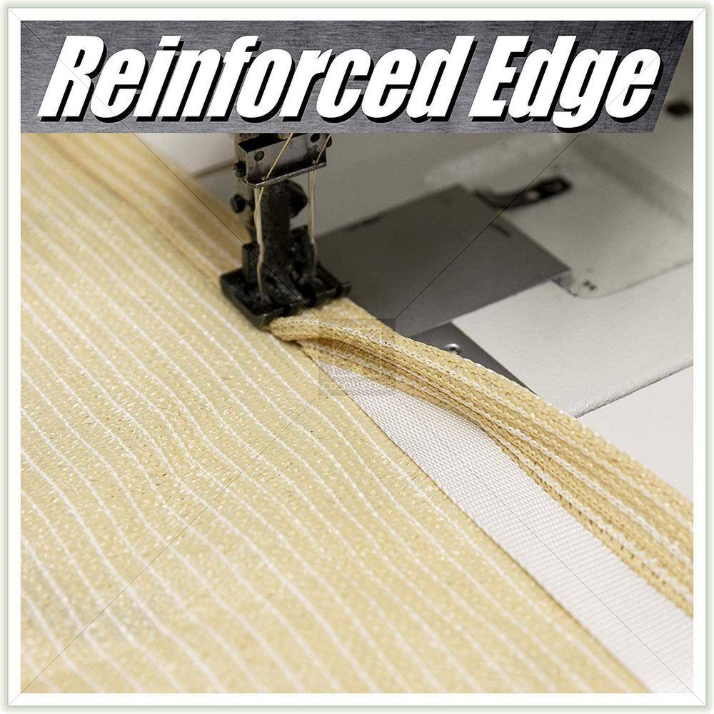 Beige 12' x 8' Rectangle HDPE Sun Shade Sail Canopy