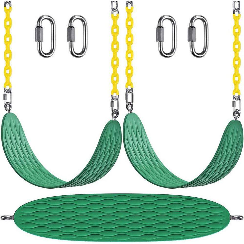Heavy Duty Swing Seats 66 in. Chain and Carabiners Plastic Coated Swing Set Accessories Outdoor Playground 2-Pack price history on PriceWatchPro