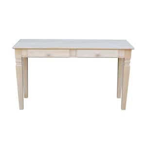 Java 52 in. Unfinished Standard Rectangle Wood Console Table with Drawers