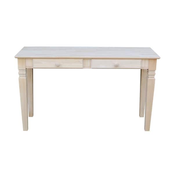 International Concepts Java 52 in. Unfinished Standard Rectangle Wood Console Table with Drawers