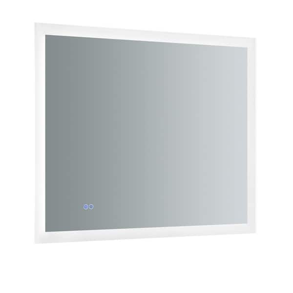 Fresca Angelo 36 in. W x 30 in. H Frameless Rectangular LED Light Bathroom Vanity Mirror