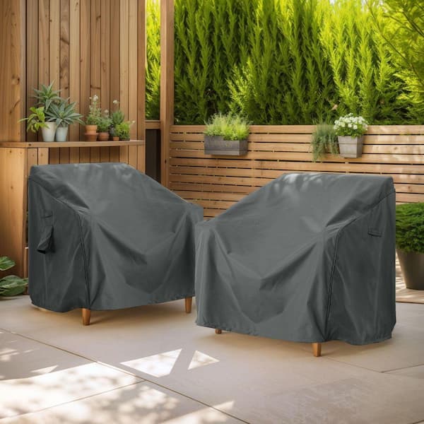 Grey Large Waterproof Weather-Resistant Patio Chair Covers