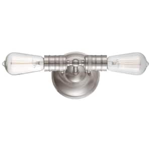 Downtown Edison 2-Light Brushed Nickel Sconce