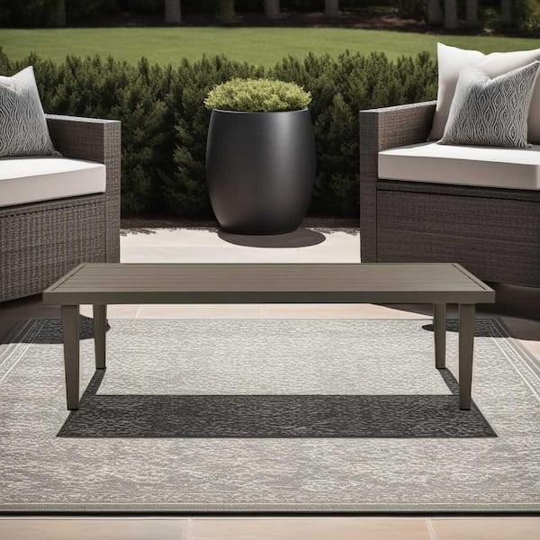 Grenada Brown Rectangular Aluminum Outdoor Coffee Table