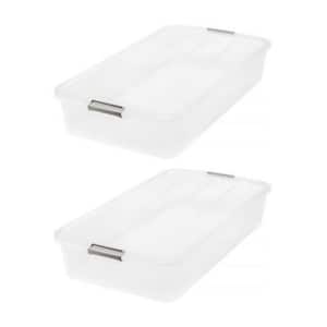 Underbed Buckle-Up 50-Qt. Plastic Storage Container in Clear (2-Pack)