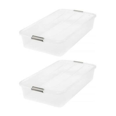 iris latch plastic storage bin