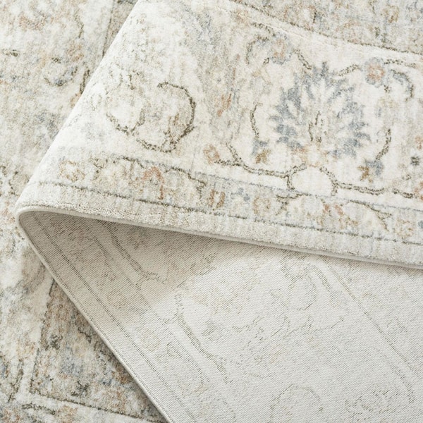 SAFAVIEH April 8 ft. x 10 ft. Ivory/Gray Oriental Floral Area Rug