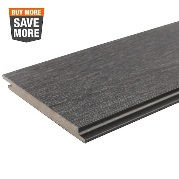 NewTechWood All Weather System 5.5 in. x 96 in. Composite Siding Board in Hawaiian Charcoal
