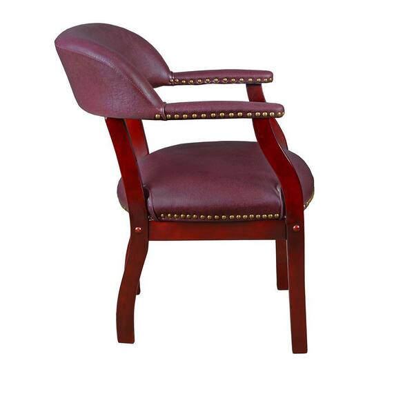 Flash Furniture Burgundy Leather Pillow Back Office Chair with Nailhead Trim