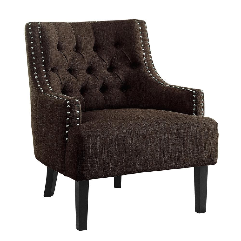 Transitional Chocolate Brown 28" Manufactured Wood Accent Chair