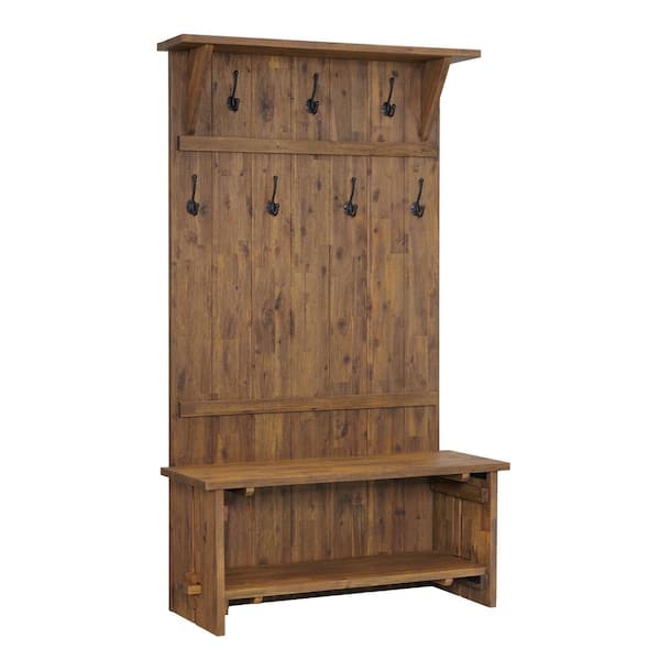 Alaterre Furniture 70 in. H Natural Bethel Acacia Wood Hall Tree