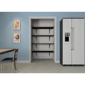 16 in. D x 48 in. x W 84 in. H Espresso Solid Wood Wall Mount Pantry Closet Kit