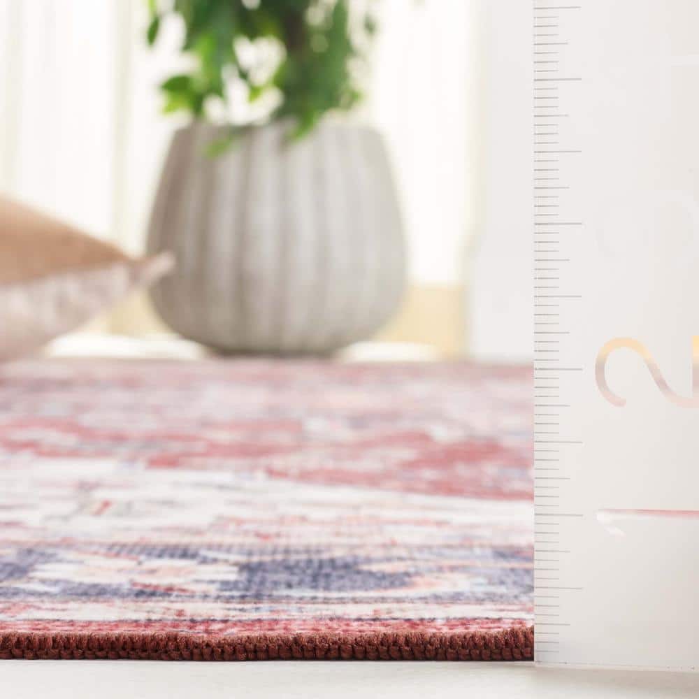 Arizona Brown and Blue Distressed Washable Area Rug 6'x9'