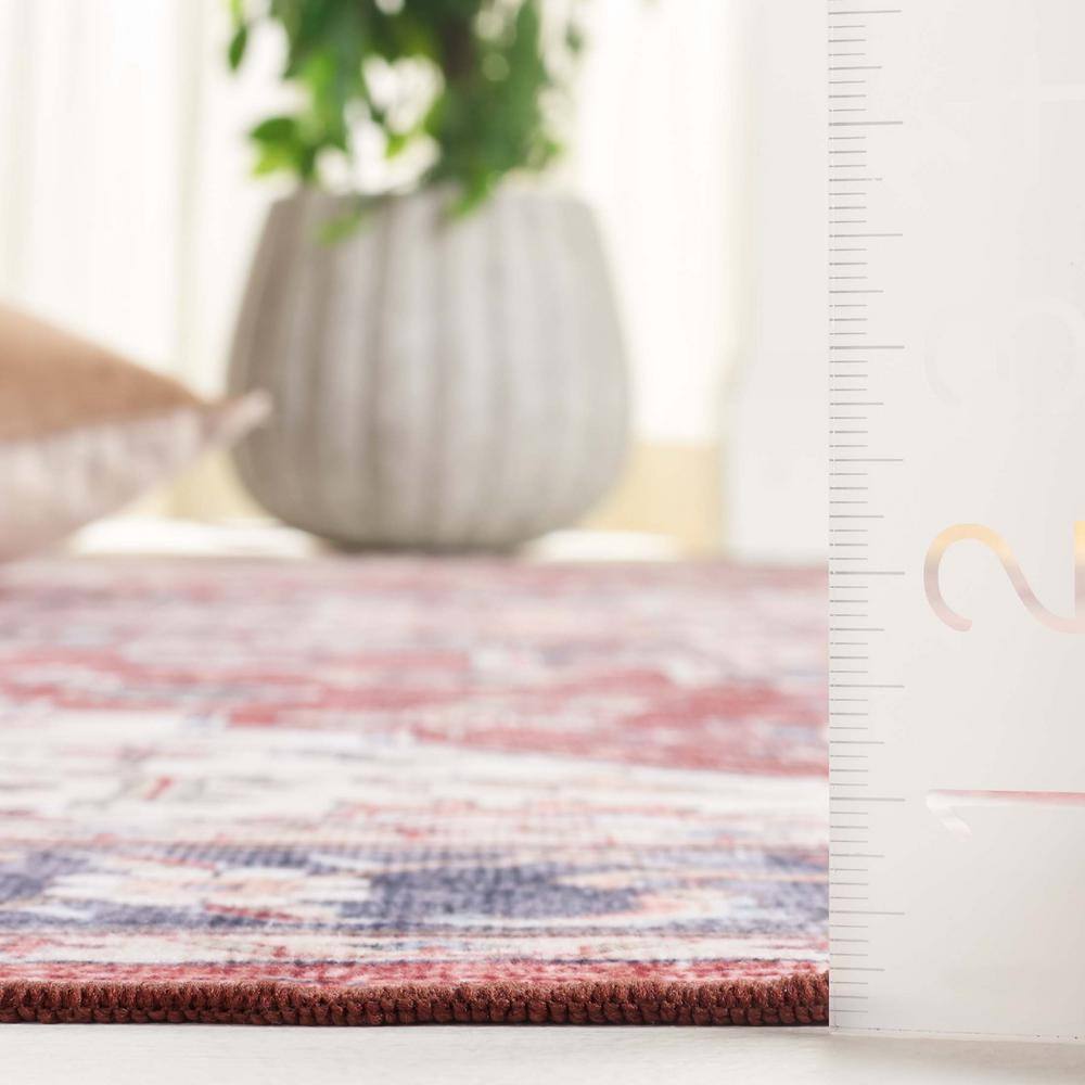 Arizona Brown and Blue Synthetic Washable Area Rug, 9' x 12'