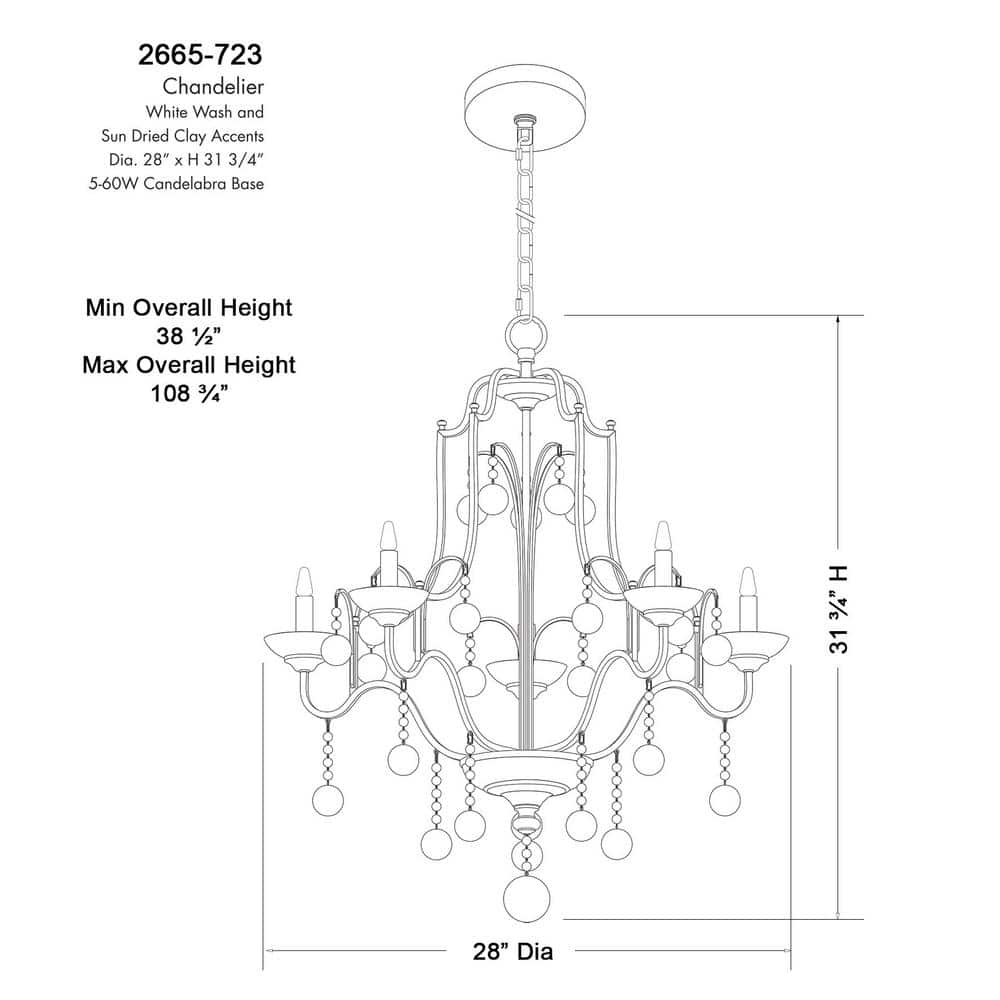 Old World Bronze and Walnut 5-Light Candle Chandelier