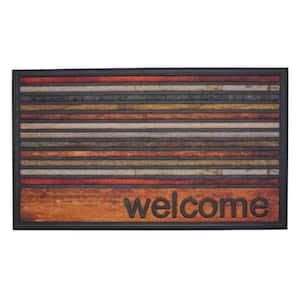 Welcome Stripes Doormat 18" x 30"