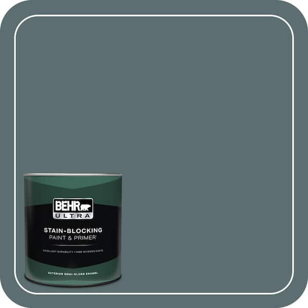 BEHR ULTRA 1 qt. #ECC-58-3 Unreal Teal Semi-Gloss Enamel Exterior Paint & Primer