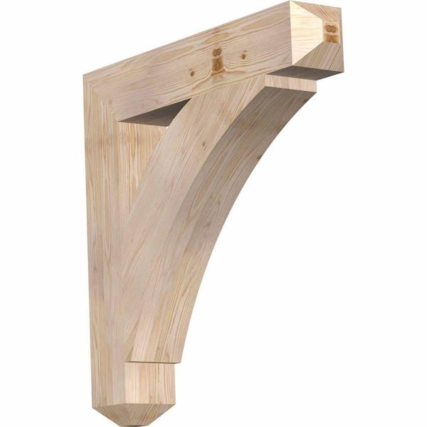 Ekena Millwork 5.5 in. x 34 in. x 34 in. Douglas Fir Thorton Craftsman Smooth Bracket