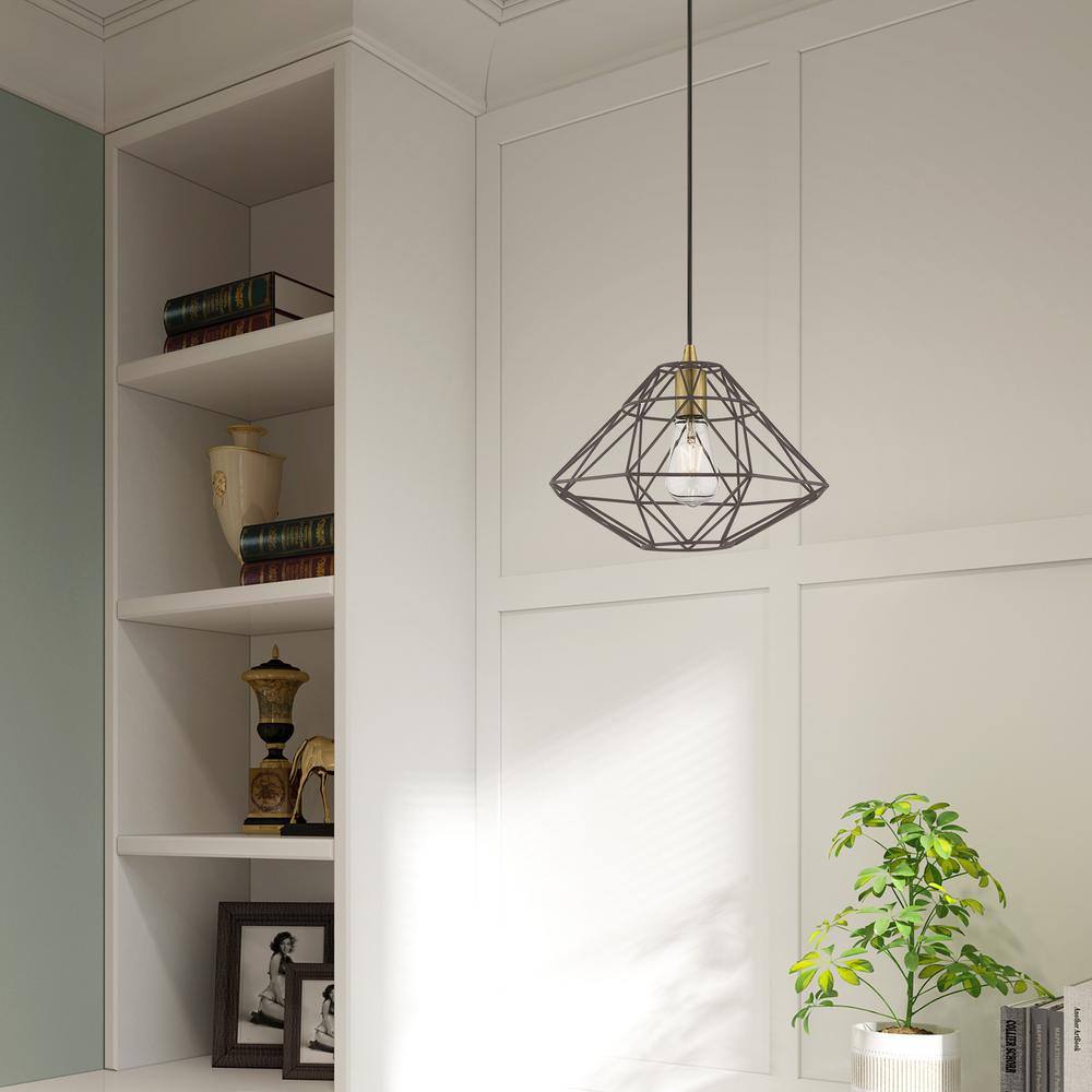 Bronze Geometric Mini Pendant Light for Indoor/Outdoor Use