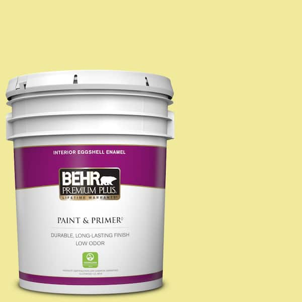 BEHR PREMIUM PLUS 5 gal. #400A-3 Pear Eggshell Enamel Low Odor Interior Paint & Primer