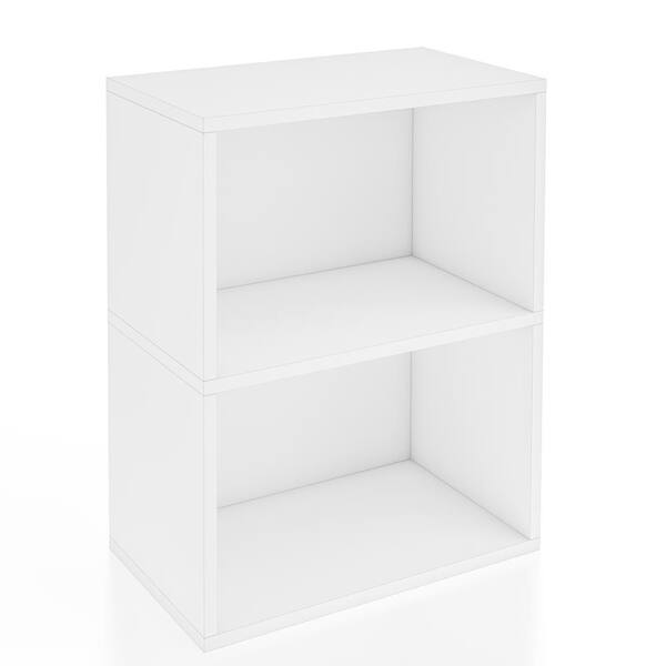 Way Basics ZBoard White 2-Shelf Rectangle Bookcase