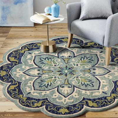 Round - Teal - Area Rugs - Rugs - The Home Depot