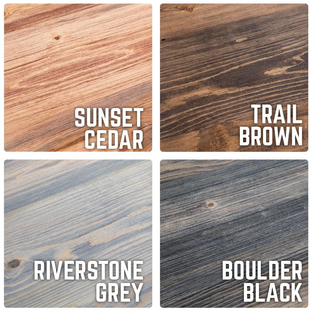 Riverstone Grey Distressed Pine Solid Wood Artisanal Desk Top