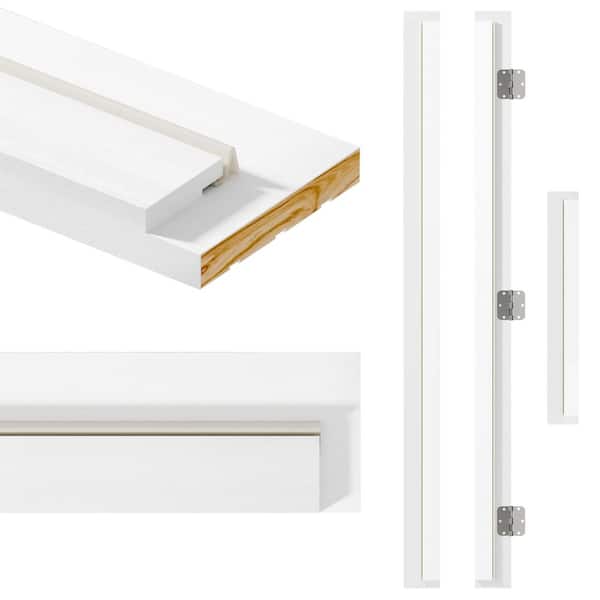 32 in. x 80 in. White Half-Lite Clear Glass Pre-hung Exterior Door with Door Header, Legs, and Right-Handed Hinge Kit