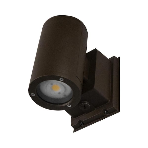 NICOR Dorado 125-Watt Equivalent Round Integrated LED Bronze Outdo or Cylinder Wall Pack Light, 5000K