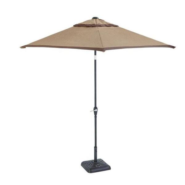 Hampton Bay Edington 2013 9 ft. Patio Umbrella in Textured Umber-DISCONTINUED