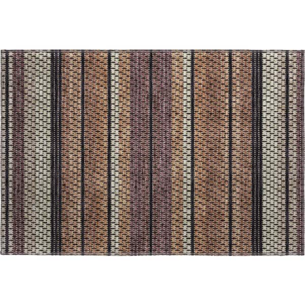 Mayfield Premium Machine Washable Abstract AMF2427 Paprika 3 ft. x 4 ft. Area Rug