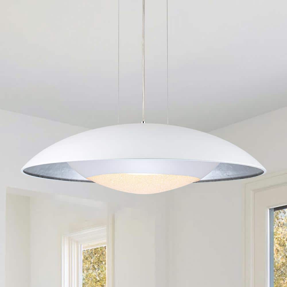 Y'INSP 33-Watt 1-Light White Modern Saucer UFO Integrated