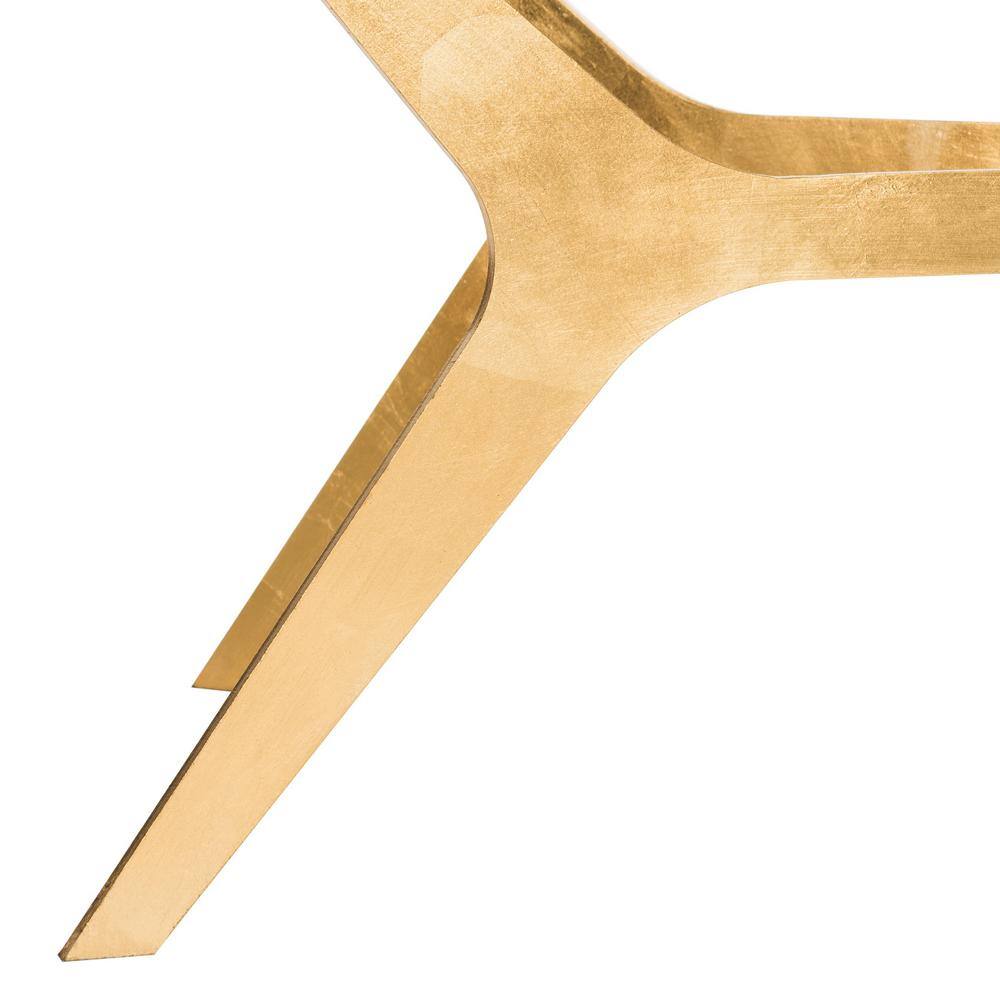 Oslo Inspired 51'' Gold Leaf and Clear Glass Rectangular Coffee Table