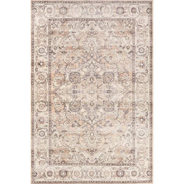 nuLOOM Mylah Cotton Traditional Beige 8 ft. x 10 ft. Traditional Area Rug